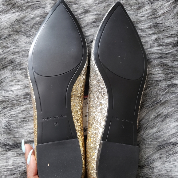 Zara Gold Ombre' Glitter Flats - Picture 4 of 7